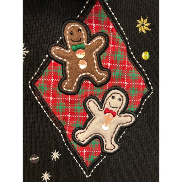 Designer Originals Studio Joy Christmas Jacket Size M Black Button Up Collar - Picture 9 of 9